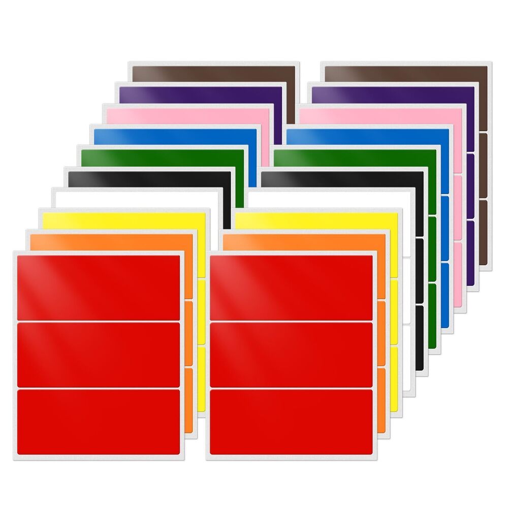 1230 10 Colors Assorted Labels Stickers 4×2 Inch Vinyl Rectangular Label - Picture 9 of 9
